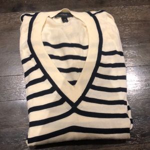 J. Crew striped sweater cream and navy XS